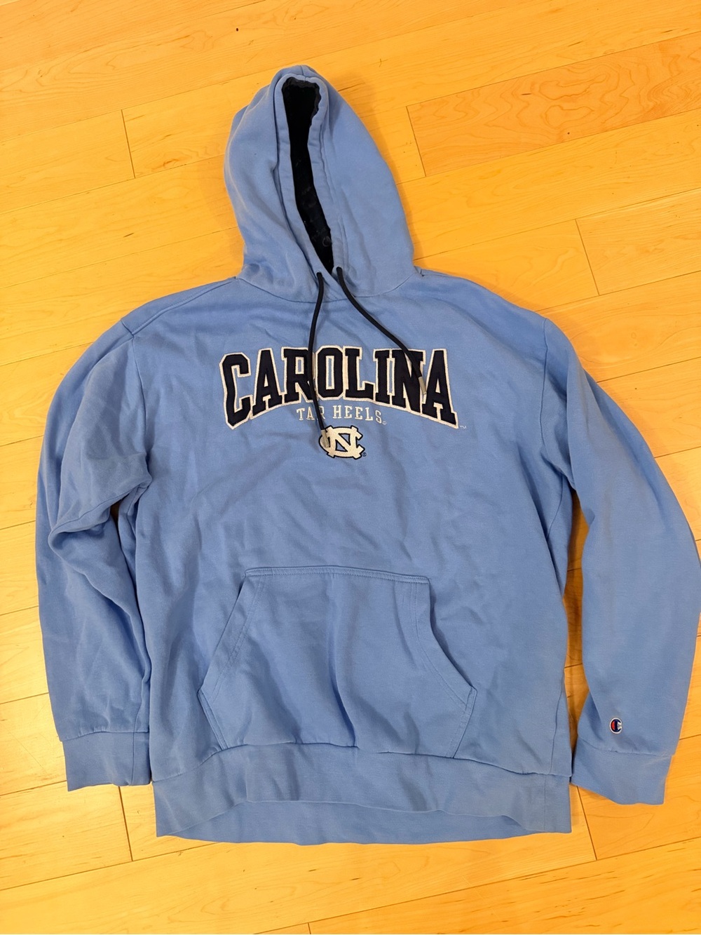 Champion UNC Tar Heels Hoodie Mens L Carolina Blue NCAA Athleticwear Pullover